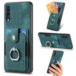 Per Samsung Galaxy A70 / A70s Custodia a portafoglio con scheda ad anello effetto pelle retrò (verde)