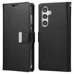 Per Samsung Galaxy S25+ 5G GOOSPERY RICH DIARY Custodia per telefono in pelle con texture Crazy Horse (nera)