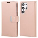Per Samsung Galaxy S25 Ultra 5G GOOSPERY RICH DIARY Custodia per telefono in pelle con texture Crazy Horse (oro rosa)