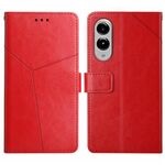 Per Samsung Galaxy S25 Edge 5G Custodia per telefono in pelle con motivo a forma di Y (rosso)