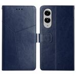 Per Samsung Galaxy S25 Edge 5G Custodia per telefono in pelle con motivo a forma di Y (blu)