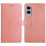 Per Samsung Galaxy S25 Edge 5G Custodia per telefono in pelle a forma di Y (rosa)
