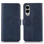 Per Samsung Galaxy S25 Edge 5G Custodia per telefono in pelle con texture di mucca (blu)