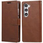 Per Samsung Galaxy S25+ 5G GOOSPERY BLUE MOON Custodia per telefono in pelle con texture Crazy Horse (marrone)