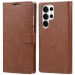 Per Samsung Galaxy S25 Ultra 5G GOOSPERY BLUE MOON Custodia per telefono in pelle con texture Crazy Horse (marrone)