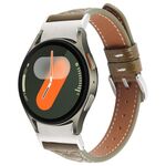 Per Samsung Galaxy Watch 7 Cinturino per orologio in pelle goffrata a forma di cuore con connettore in metallo a sgancio rapido (verde retrò)