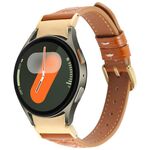Per Samsung Galaxy Watch 7 Cinturino per orologio in pelle goffrata a forma di cuore con connettore metallico a sgancio rapido (marrone)