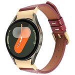 Per Samsung Galaxy Watch 7 Cinturino in pelle goffrata a forma di cuore con connettore in metallo e sgancio rapido (rosso vino)