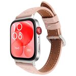 Per Huawei Watch Fit 3 Cinturino in pelle goffrata a forma di cuore con connettore metallico (rosa)
