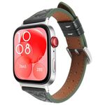 Per Huawei Watch Fit 2 Cinturino in pelle goffrata a forma di cuore con connettore metallico (verde foresta)