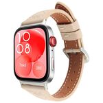 Per Huawei Watch Fit 2 Cinturino in pelle goffrata a forma di cuore con connettore metallico (albicocca)