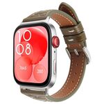 Per Huawei Watch Fit Metal Connector Cinturino in pelle goffrata a forma di cuore (verde retrò)