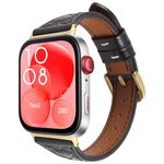 Per Huawei Watch Fit Metal Connector Cinturino in pelle goffrata a forma di cuore (nero)