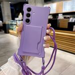 Per Samsung Galaxy S24+ 5G Liquid TPU Card Bag Custodia antiurto per telefono a quattro angoli (viola)