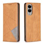 Per Samsung Galaxy S25 Edge 5G Custodia magnetica in pelle con trama a rombo (giallo)