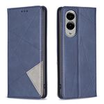Per Samsung Galaxy S25 Edge 5G Custodia magnetica in pelle con trama a rombo (blu)