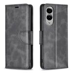 Per Samsung Galaxy S25 Edge 5G Custodia per telefono in pelle di agnello con texture a flip di colore puro (grigio)