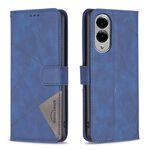 Per Samsung Galaxy S25 Edge 5G Custodia per telefono in pelle con fibbia magnetica e trama a rombi (blu)