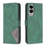 Per Samsung Galaxy S25 Edge 5G Custodia per telefono in pelle con fibbia magnetica e trama a rombi (verde)