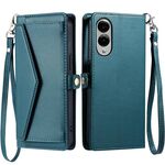 Per Samsung Galaxy S25 Edge 5G Portafoglio Multi-Slot per Scheda Custodia in Pelle per Telefono con Laccetto (Verde)