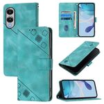 Per Samsung Galaxy S25 Edge 5G Custodia in pelle goffrata effetto pelle (verde)