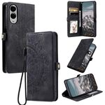 Per Samsung Galaxy S25 Edge 5G Custodia per telefono in pelle goffrata Skin Feel Totem (nera)