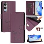 Per Samsung Galaxy S25 Edge 5G Smile Embossing RFID Custodia in pelle per telefono (viola)