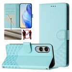 Per Samsung Galaxy S25 Edge 5G Custodia per telefono in pelle con stampa a nido d'ape RFID (verde menta)