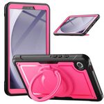 Per Samsung Galaxy Tab A9 Honeycomb Hybrid Tablet Case con maniglia e cinturino (rosso rosa)