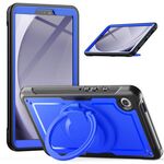 Per Samsung Galaxy Tab A9 Honeycomb Hybrid Tablet Custodia con maniglia e cinturino (blu scuro)