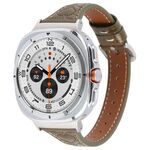 Per Samsung Galaxy Watch Ultra 47mm Cinturino in pelle goffrata a forma di cuore con connettore in metallo (verde retrò)