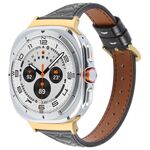 Per Samsung Galaxy Watch Ultra 47mm Cinturino in pelle goffrata a forma di cuore con connettore in metallo (nero)