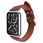 Per Xiaomi Mi Band 8 Pro / Redmi Watch 5 Cinturino in pelle goffrata a forma di cuore con connettore metallico (rosso vino)