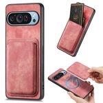 Per Google Pixel 9/9 Pro Retro Leather Card Bag Custodia magnetica per telefono (rosa)