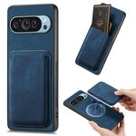 Per Google Pixel 9 Pro XL Retro Leather Card Bag Custodia magnetica per telefono (blu)