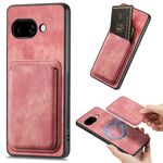 Per Google Pixel 9A Retro Leather Card Bag Custodia magnetica per telefono (rosa)