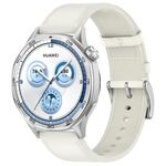 Per Huawei Watch GT 5 46mm Pulsante a pressione 22mm Cinturino in pelle (bianco)