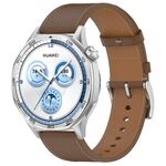 Per Huawei Watch GT 5 46mm Pulsante a pressione 22mm Cinturino in pelle (marrone)