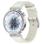 Per Huawei Watch GT5 Pro 42mm Pulsante a pressione 18mm Cinturino in pelle (bianco)