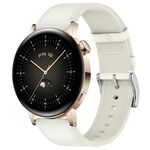 Per Huawei Watch GT 3 42mm Pulsante a pressione 20mm Cinturino in pelle (bianco)