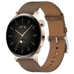 Per Huawei Watch GT 3 42mm Pulsante a pressione 20mm Cinturino in pelle (marrone)