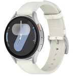 Per Samsung Galaxy Watch 7 Pulsante di pressione Cinturino in pelle da 20 mm (bianco)