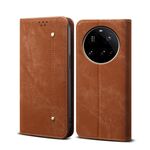 For Xiaomi 15 Ultra Denim Texture Casual Style Horizontal Flip Leather Case(Brown)