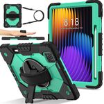 Per Xiaomi Pad 7 / 7 Pro 2024 Custodia per tablet PC ibrido in silicone con robot a contrasto (nero verde menta)
