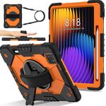 Per Xiaomi Pad 7 / 7 Pro 2024 Custodia per tablet PC ibrido in silicone con robot a contrasto (nero arancione)