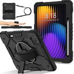 For Xiaomi Pad 7 / 7 Pro 2024 Contrast Color Robot Silicone Hybrid PC Tablet Case(Black)