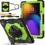 For Xiaomi Pad 7 / 7 Pro 2024 Contrast Color Robot Silicone Hybrid PC Tablet Case(Black Yellow Green)