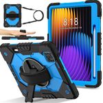 For Xiaomi Pad 7 / 7 Pro 2024 Contrast Color Robot Silicone Hybrid PC Tablet Case(Black Blue)