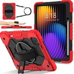 For Xiaomi Pad 7 / 7 Pro 2024 Contrast Color Robot Silicone Hybrid PC Tablet Case(Red Black)