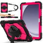 Per Samsung Galaxy Tab A9+ Contrast Color Robot Custodia per tablet PC ibrida in silicone (nero rosa rosso)